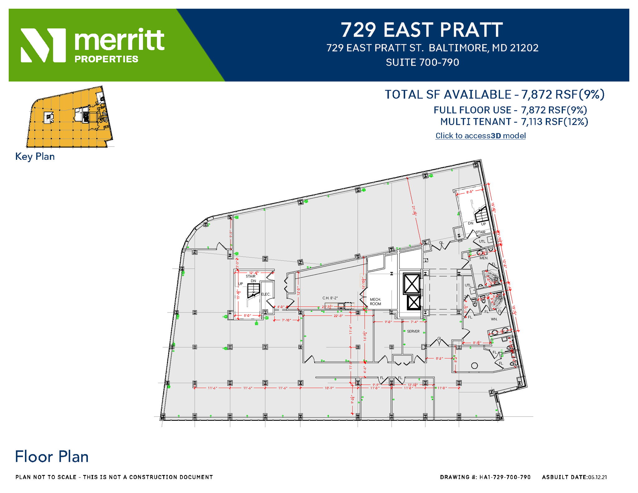 729 E Pratt St, Baltimore, MD à louer Plan d’étage- Image 1 de 1