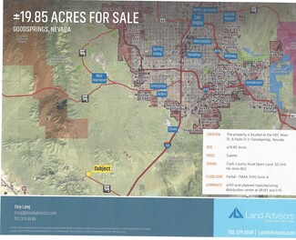 Plus de détails pour Main ST, Goodsprings, NV - Terrain à vendre