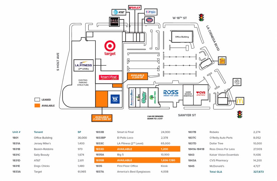 1801-1843 La Cienega Blvd, Los Angeles, CA for lease - Building Photo - Image 2 of 14