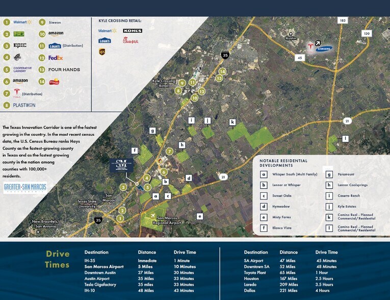 Connection Blvd, San Marcos, TX for sale - Aerial - Image 3 of 3
