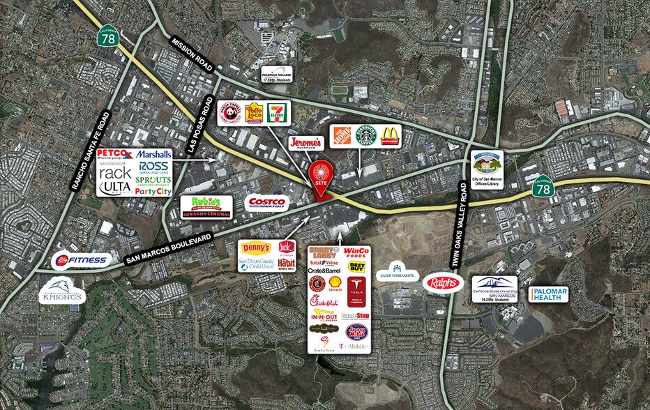 670-696 W San Marcos Blvd, San Marcos, CA à louer - Aérien - Image 3 de 12
