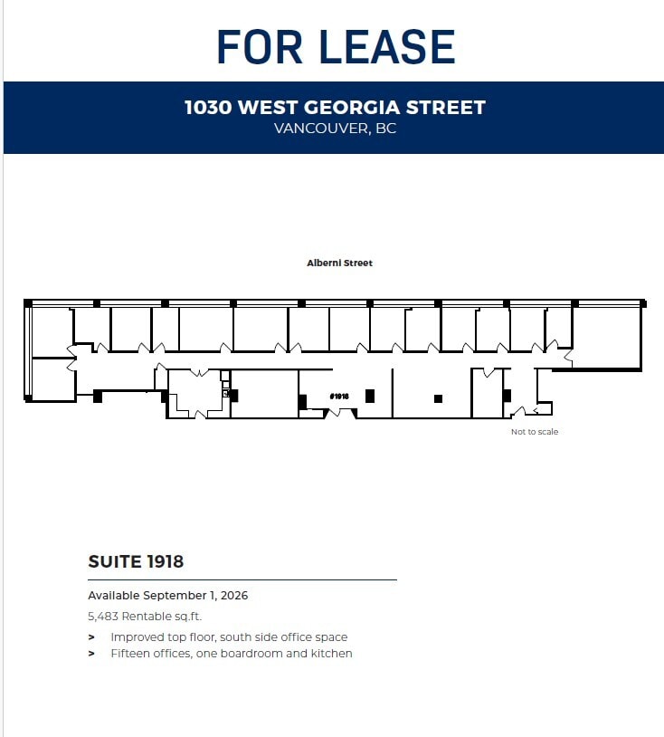 1030 W Georgia St, Vancouver, BC à louer Plan d’étage- Image 1 de 1