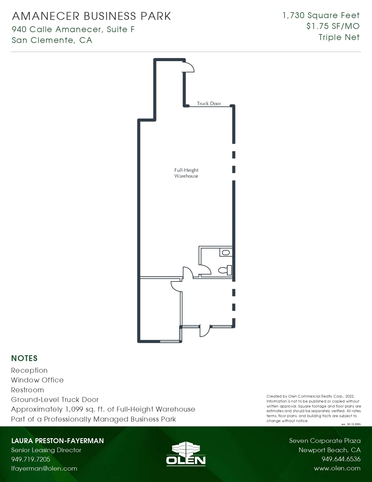 940 Calle Amanecer, San Clemente, CA for lease Floor Plan- Image 1 of 1