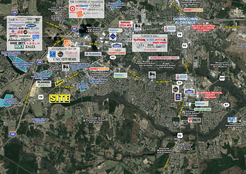 W Palmetto St & S Ebenezer, Florence, SC for lease - Aerial - Image 2 of 7