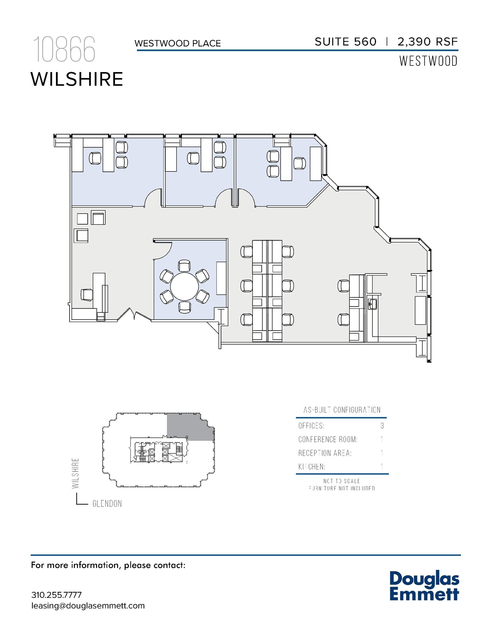 10866 Wilshire Blvd, Los Angeles, CA à louer Plan d’étage- Image 1 de 1