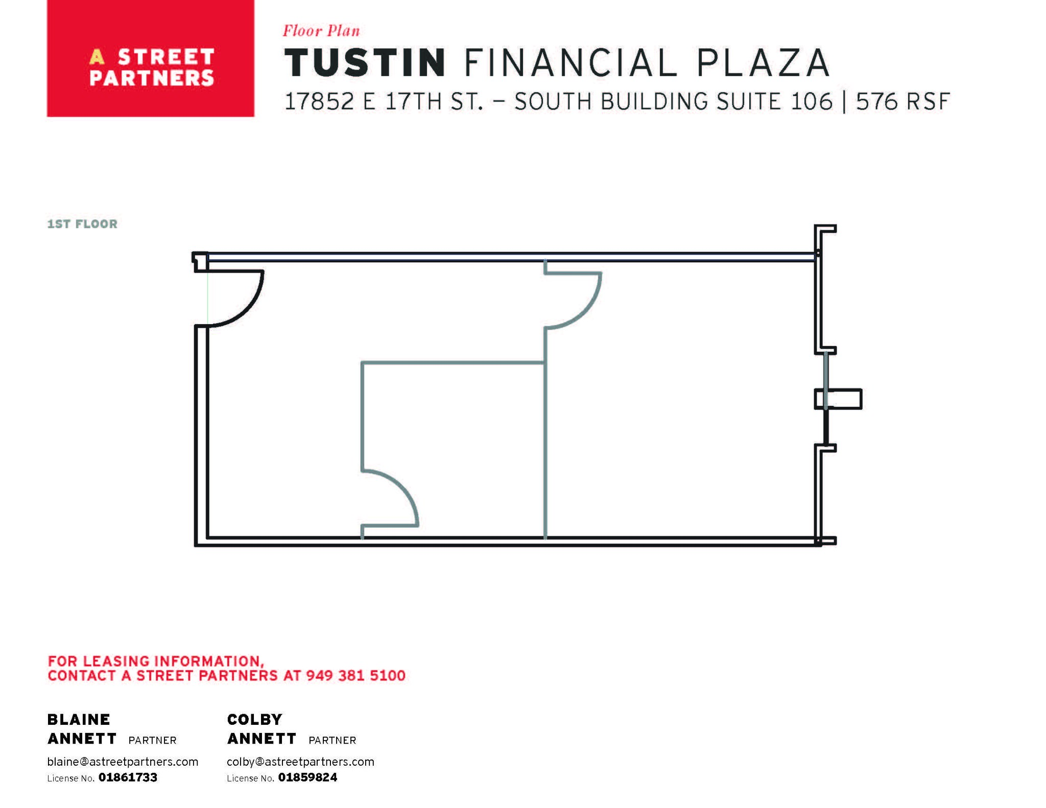 17852 E 17th St, Tustin, CA à louer Plan d’étage- Image 1 de 1