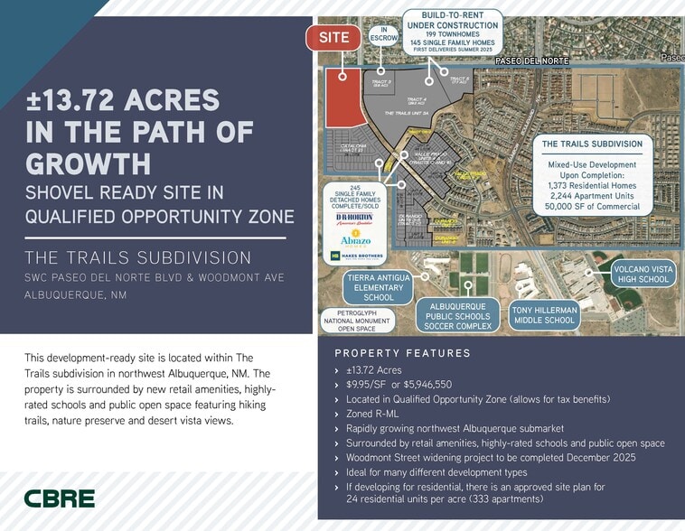 SWC Paseo del Norte & Woodmont 13.7 Ac, Albuquerque, NM à vendre - Photo du bâtiment - Image 1 de 5