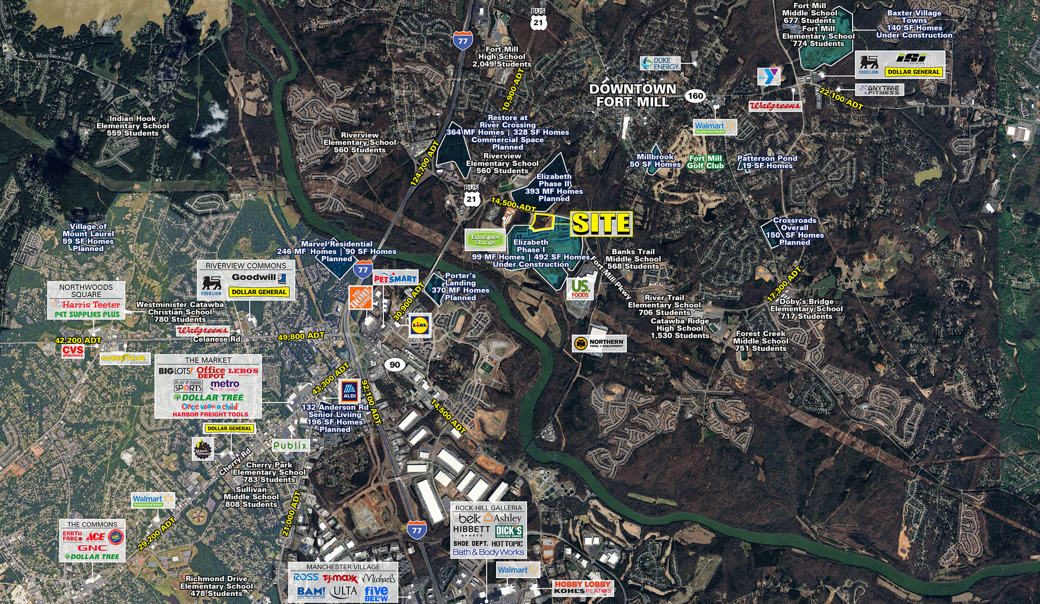 Fort Mill Pkwy & Hillside Roll rd, Fort Mill, SC for lease Aerial- Image 1 of 5