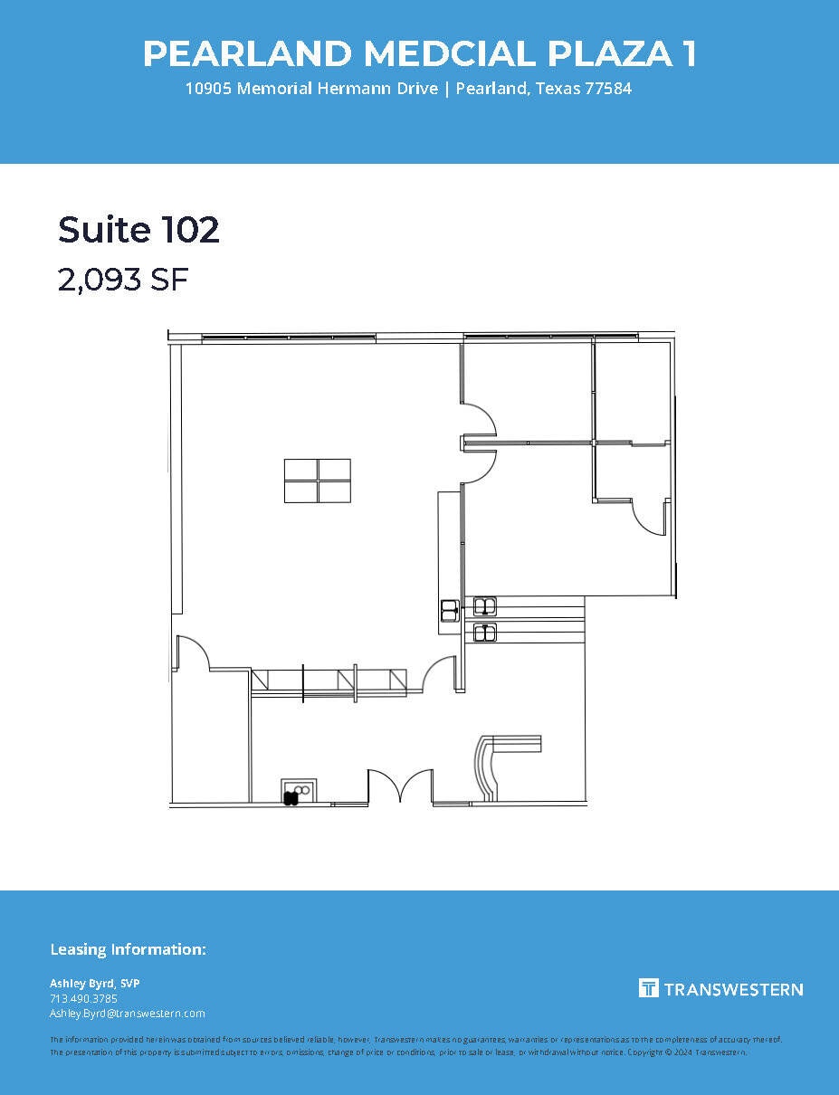 10905 Memorial Hermann Dr, Pearland, TX à louer Plan d’étage- Image 1 de 1