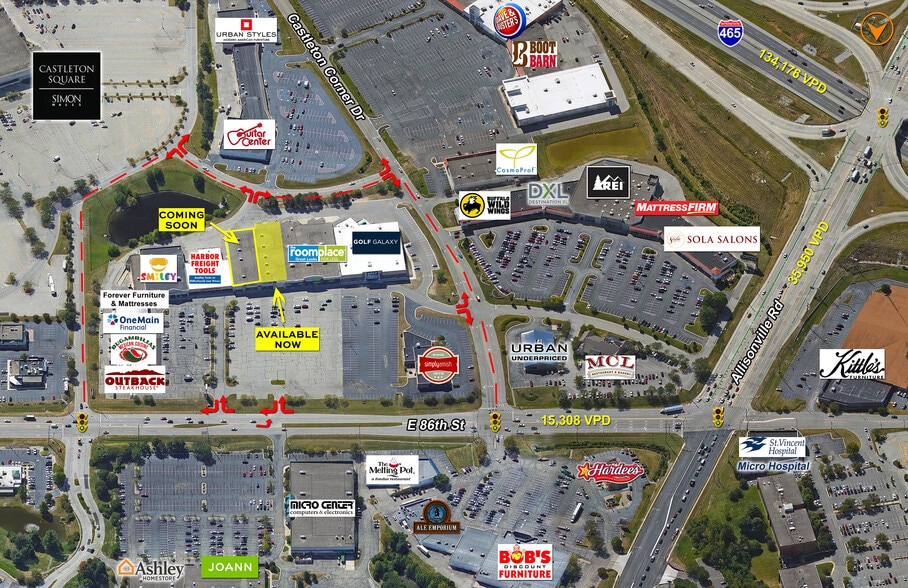 5612-5769 Castleton Corner Ln, Indianapolis, IN for lease - Aerial - Image 1 of 3