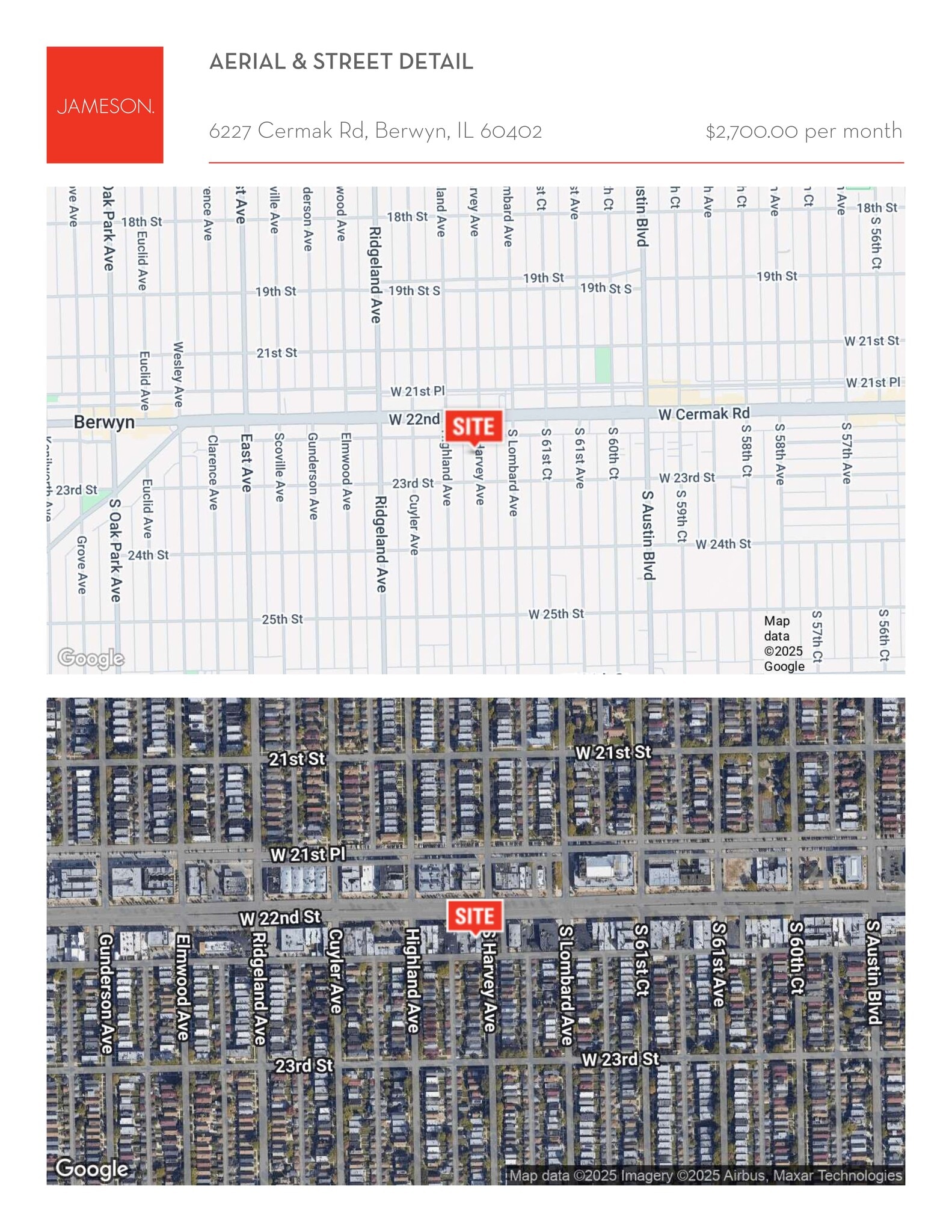 6227 Cermak Rd, Berwyn, IL à louer Plan de site- Image 1 de 12