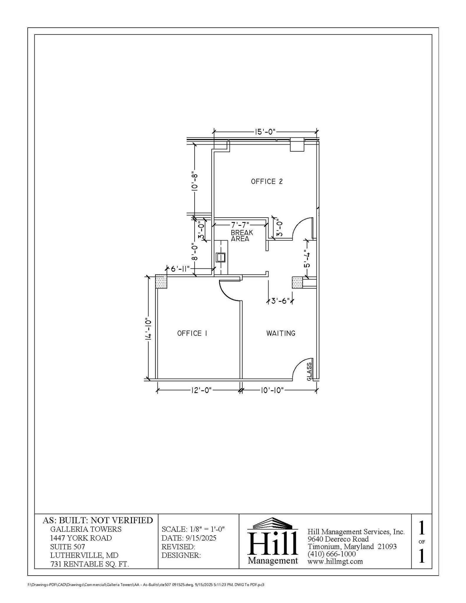 1447 York Rd, Lutherville, MD for lease Floor Plan- Image 1 of 1