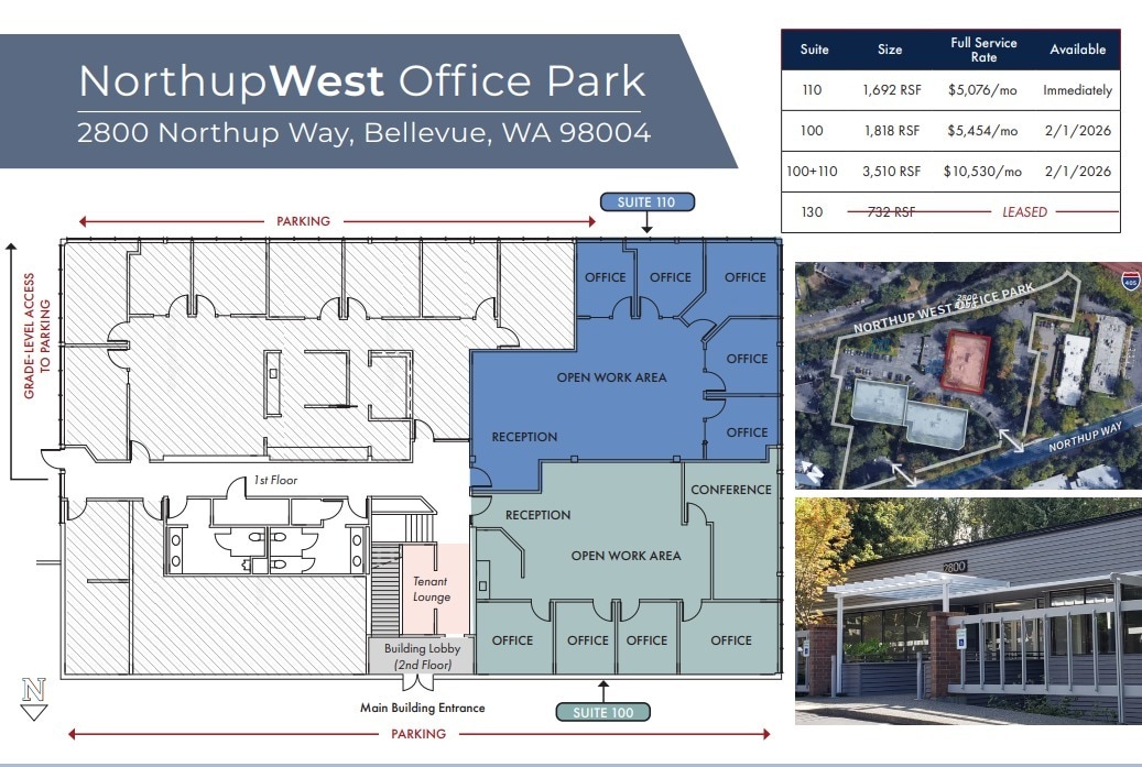 2840 Northup Way, Bellevue, WA for lease Floor Plan- Image 1 of 1
