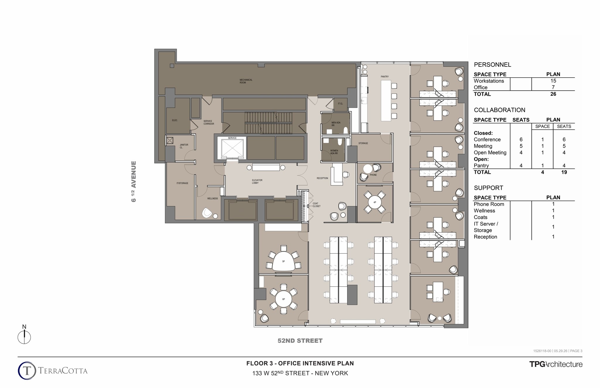 133 W 52nd St, New York, NY à louer Plan d’étage- Image 1 de 10