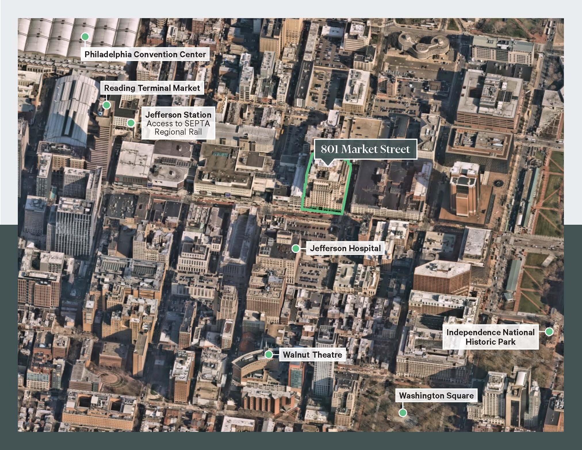 801 Market St, Philadelphia, PA for lease Aerial- Image 1 of 11