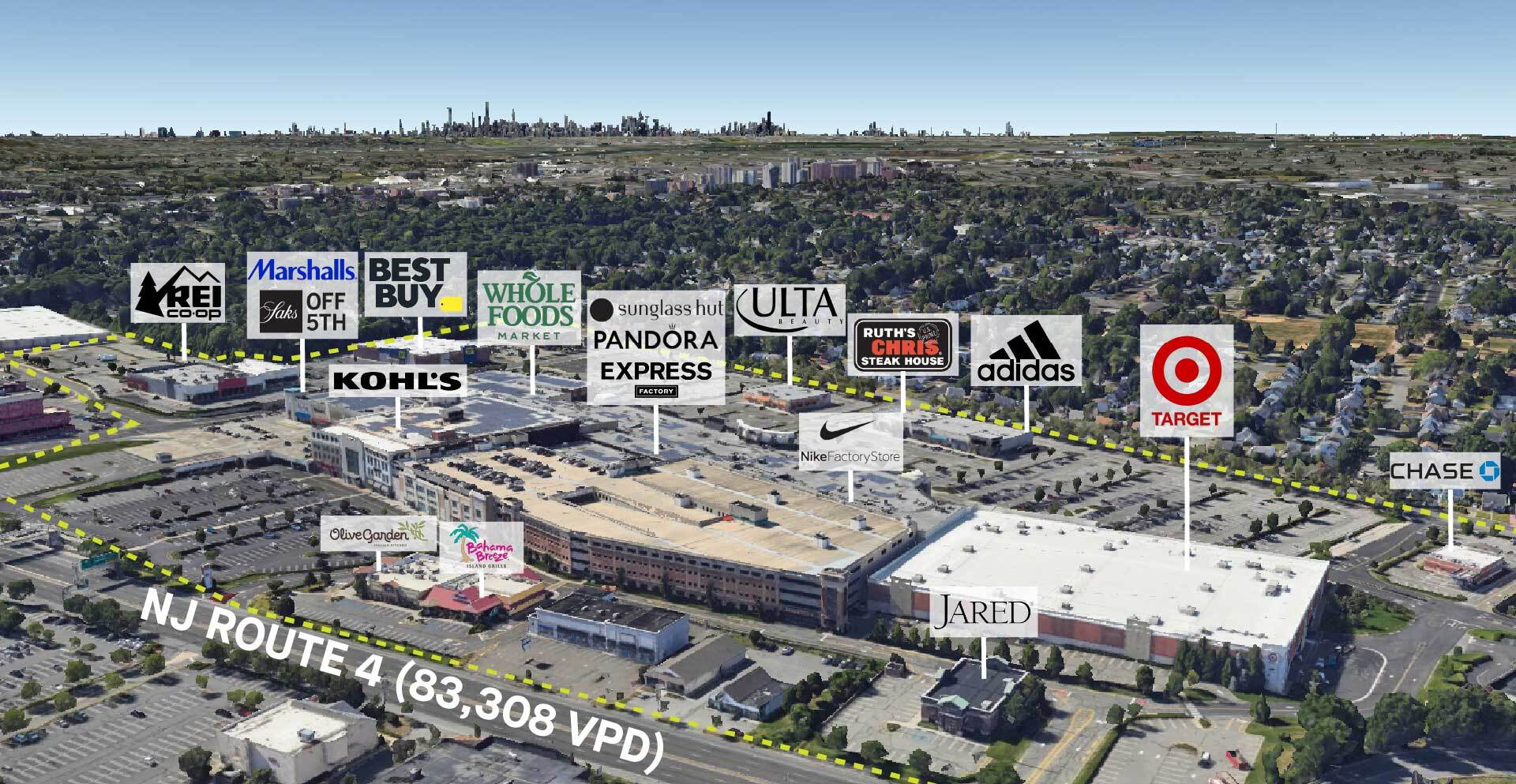 1 Bergen Town Center, Paramus, NJ for lease Aerial- Image 1 of 7