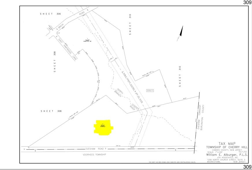 850 Evesham Rd, Cherry Hill, NJ for sale - Plat Map - Image 2 of 2