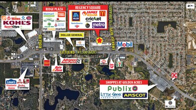 9023-9217 Little Rd, New Port Richey, FL - Aérien  Vue de la carte