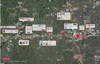Manchester Highlands, Manchester, MO - Aerial  map view