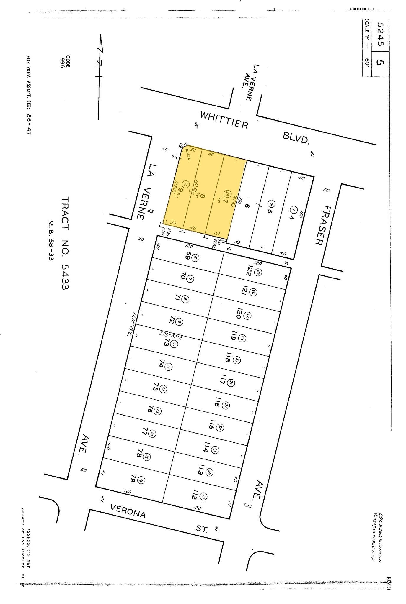 4946-4962 E Whittier Blvd, Los Angeles, CA à vendre Plan cadastral- Image 1 de 1