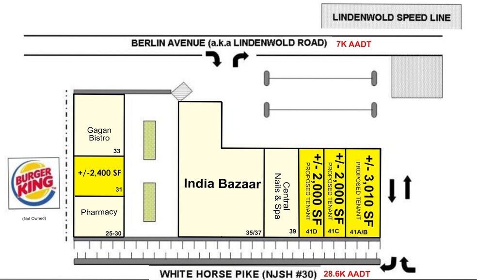25-41 S White Horse Pike, Stratford, NJ à louer - Photo du bâtiment - Image 2 de 7