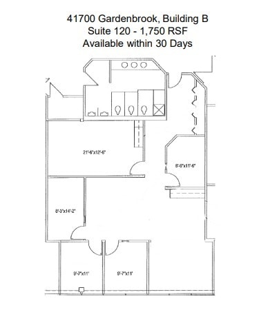 41650 Gardenbrook Rd, Novi, MI for lease Floor Plan- Image 1 of 1