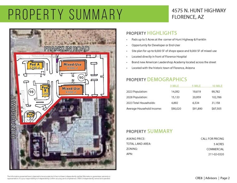SE Hunt Hwy & Franklin Rd, Florence, AZ à louer - Photo du bâtiment - Image 2 de 3