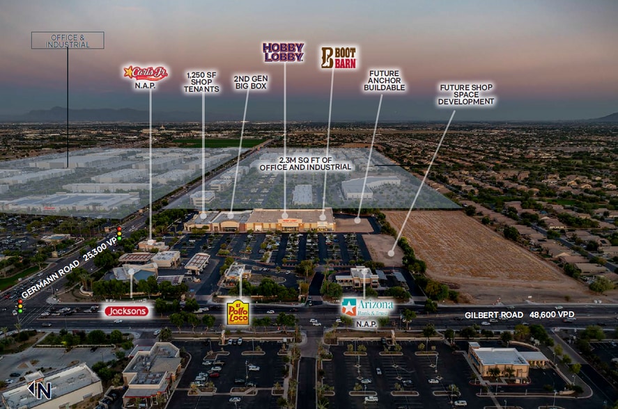 2750-2860 E Germann Rd, Chandler, AZ for lease - Aerial - Image 2 of 9