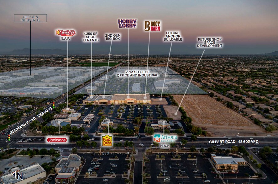 2750-2860 E Germann Rd, Chandler, AZ à louer - Aérien - Image 2 de 9