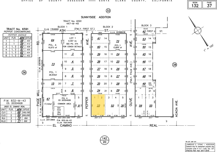 2905 El Camino Real, Palo Alto, CA for lease - Plat Map - Image 3 of 8