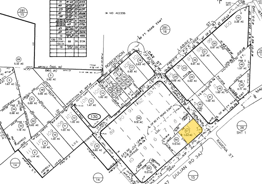 1801 Main St, Ramona, CA à vendre - Plan cadastral - Image 1 de 1