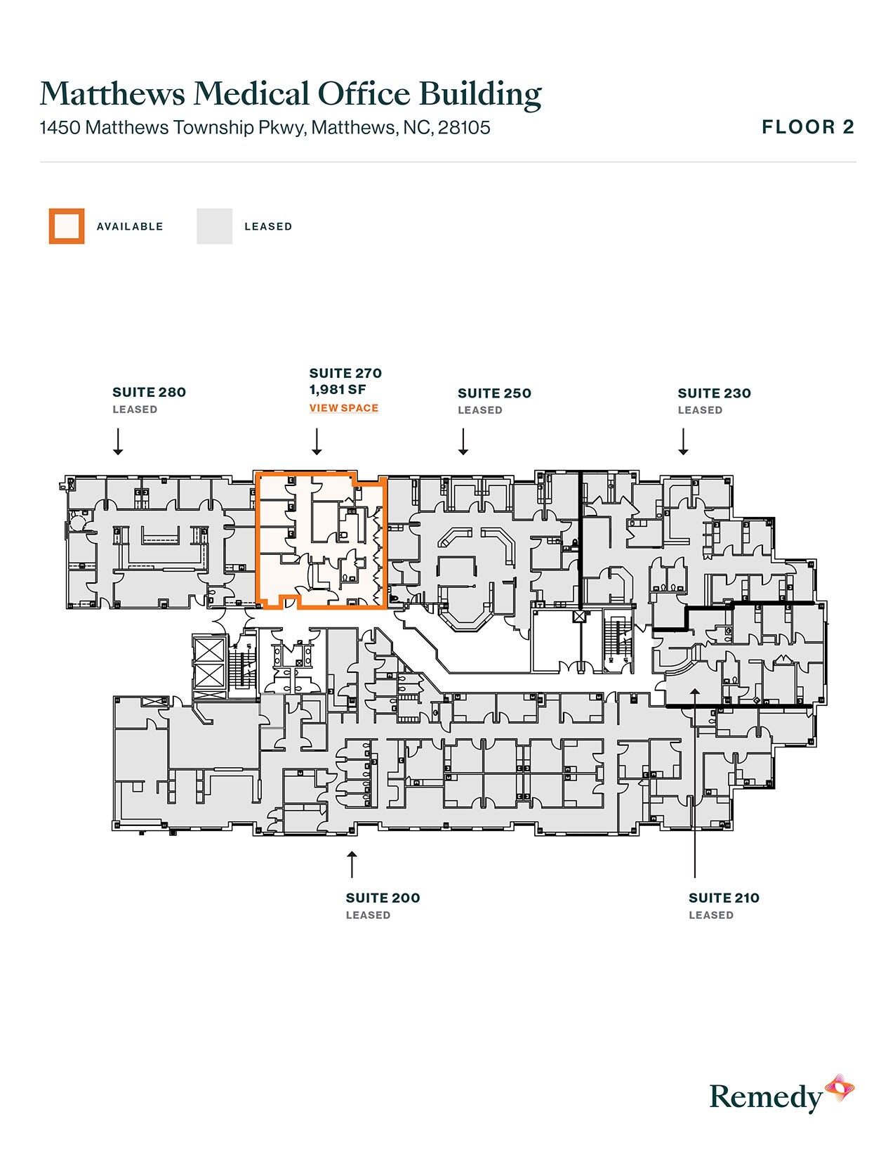 1450 Matthews Township Pky, Matthews, NC à louer Plan d’étage- Image 1 de 2