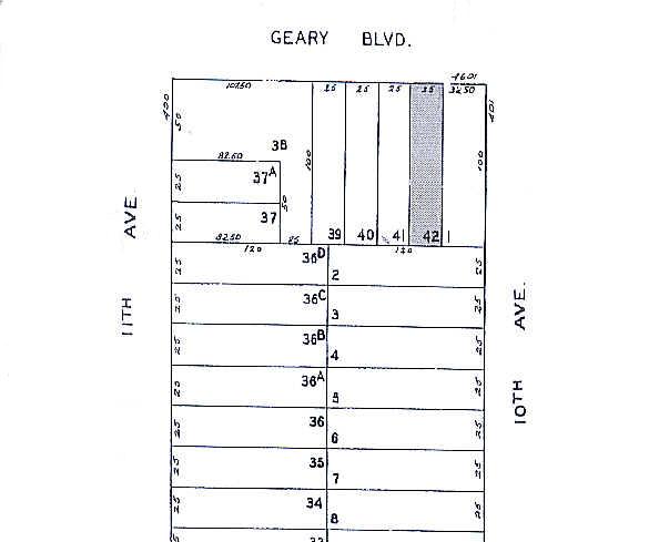4609-4611 Geary Blvd, San Francisco, CA à vendre - Plan cadastral - Image 2 de 2