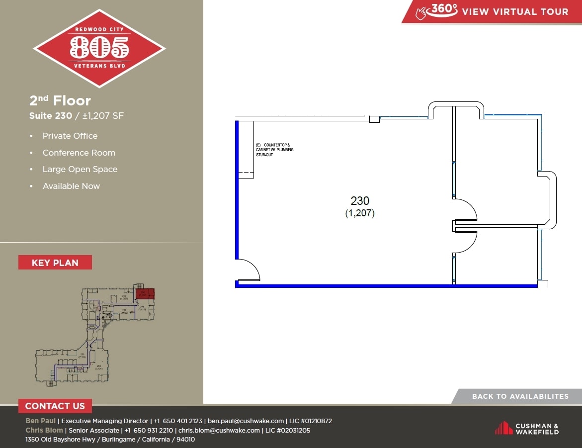 805 Veterans Blvd, Redwood City, CA for lease Floor Plan- Image 1 of 1
