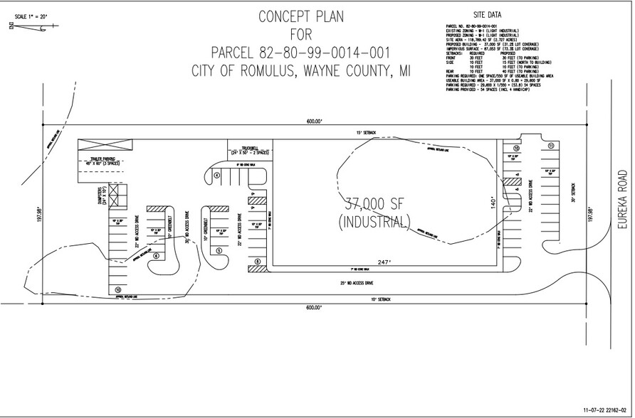 27736 Eureka Rd, Romulus, MI à louer - Plan de site - Image 2 de 3