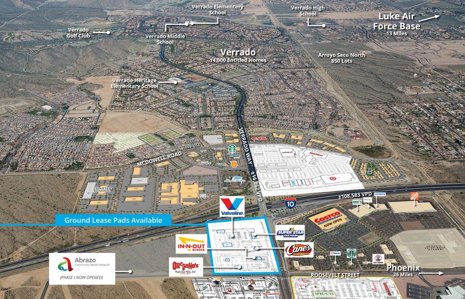 NWC Roosevelt & Verrado Way, Buckeye, AZ for lease - Aerial - Image 2 of 2