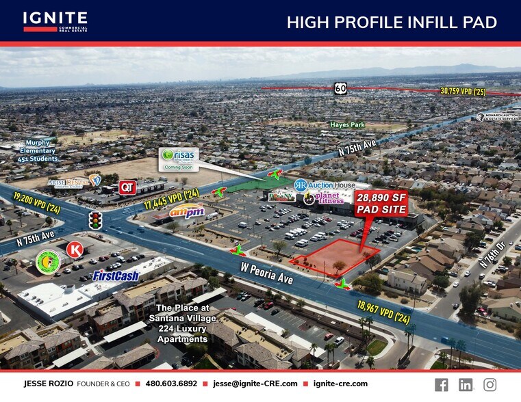 SWC of 75th Ave and Peoria ave, Peoria, AZ for lease - Aerial - Image 2 of 5