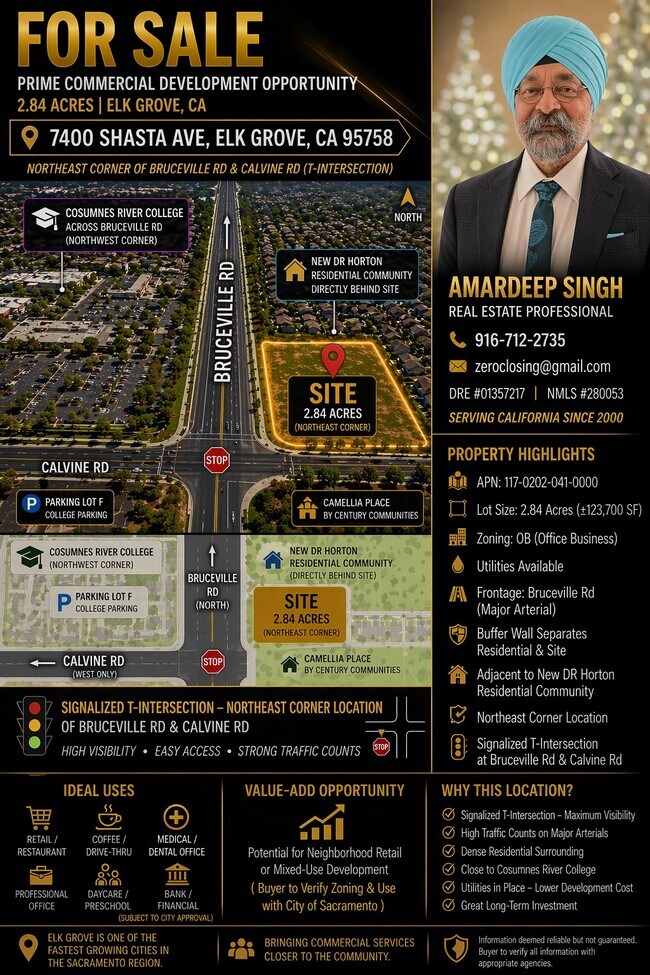 Plus de détails pour 7400 Shasta Ave, Elk Grove, CA - Terrain à vendre