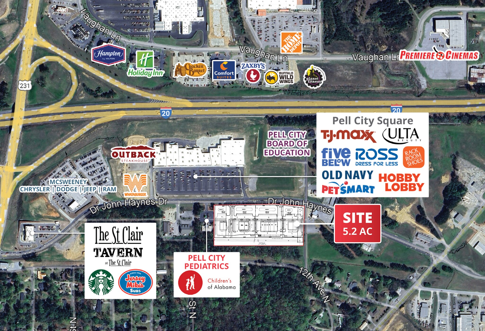 Dr John Haynes, Pell City, AL à vendre Aérien- Image 1 de 3