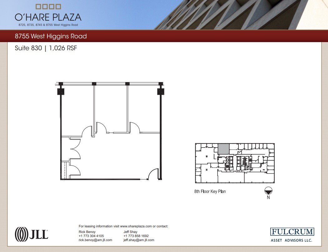 8725 W Higgins Rd, Chicago, IL à louer Plan d  tage- Image 1 de 1