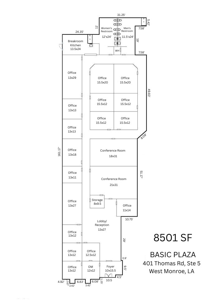 401 Thomas Rd, West Monroe, LA for lease Floor Plan- Image 1 of 1