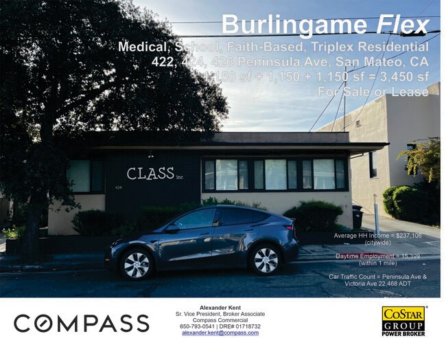 Plus de détails pour 422-426 Peninsula Ave, San Mateo, CA - Bureau à vendre