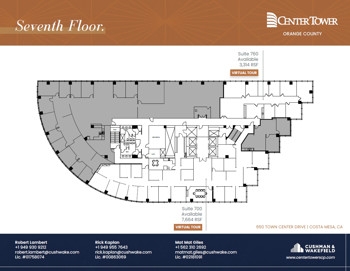 650 Town Center Dr, Costa Mesa, CA à louer Plan d’étage- Image 1 de 1