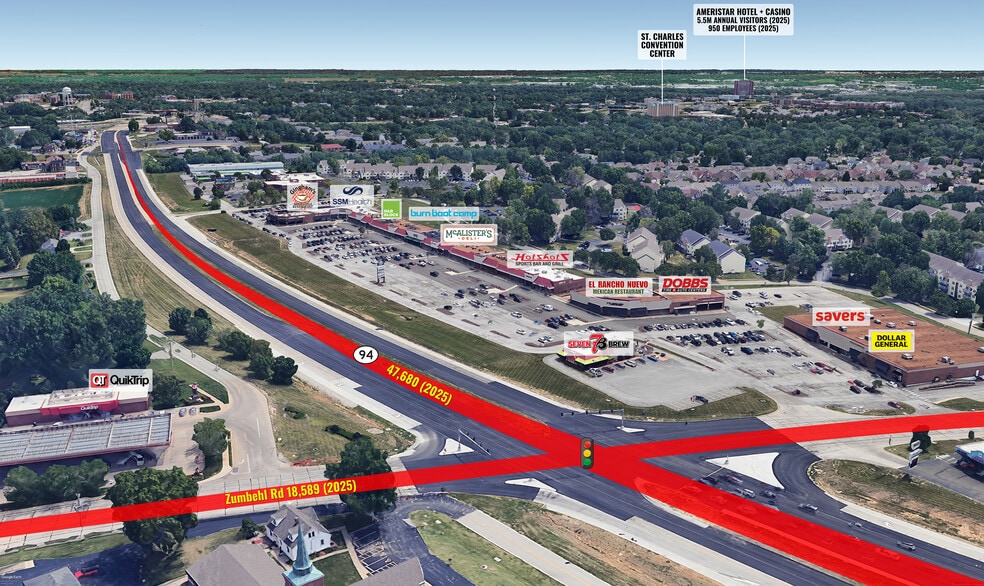 1552-1652 Country Club Plaza Dr, Saint Charles, MO for lease - Aerial - Image 1 of 10