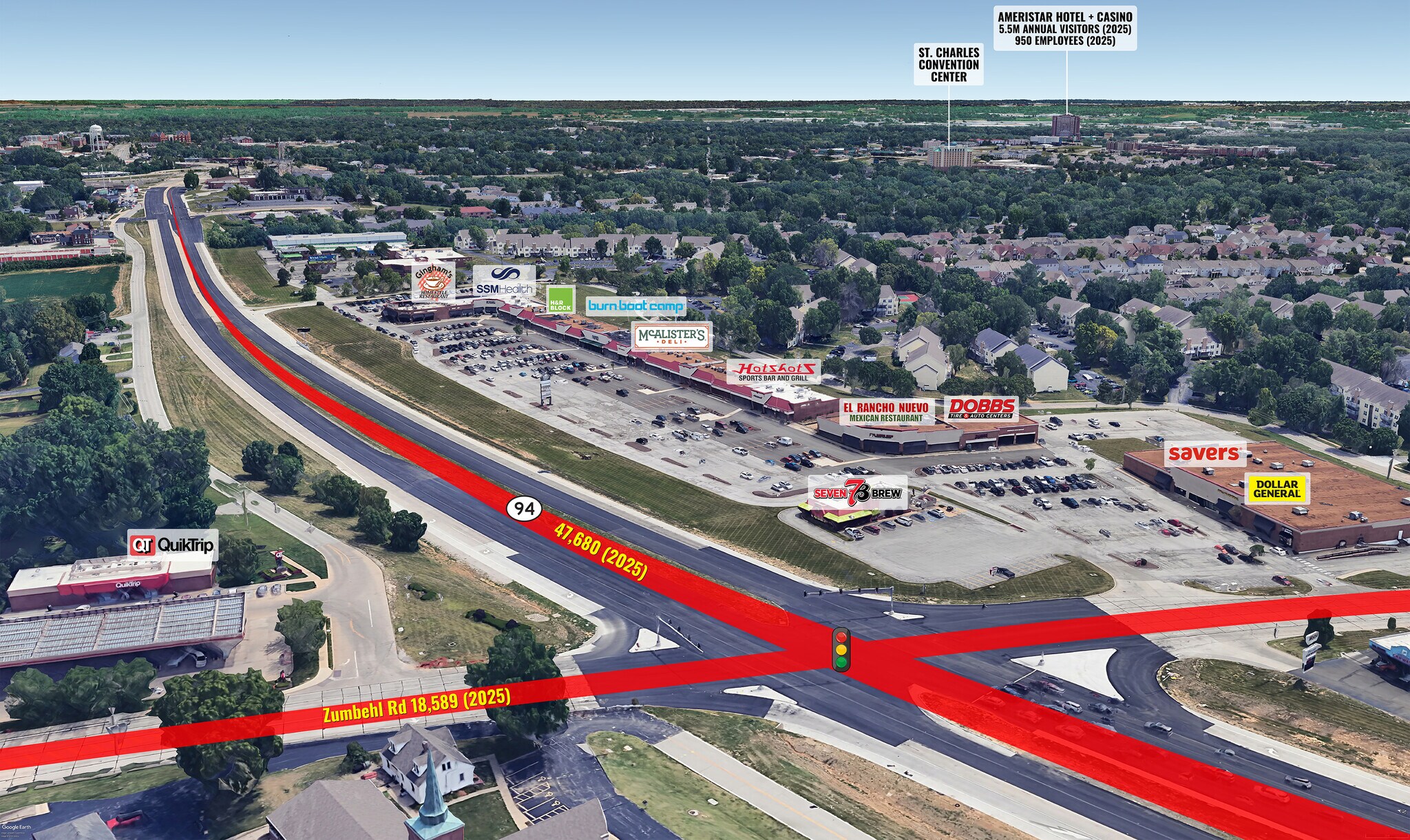 1552-1652 Country Club Plaza Dr, Saint Charles, MO for lease Aerial- Image 1 of 11