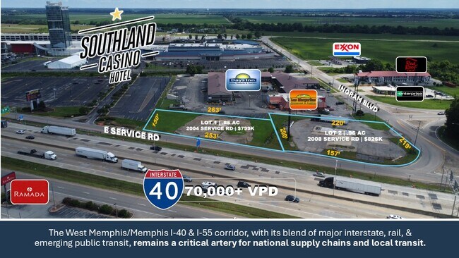More details for 2008 E North Svc Rd, West Memphis, AR - Land for Lease