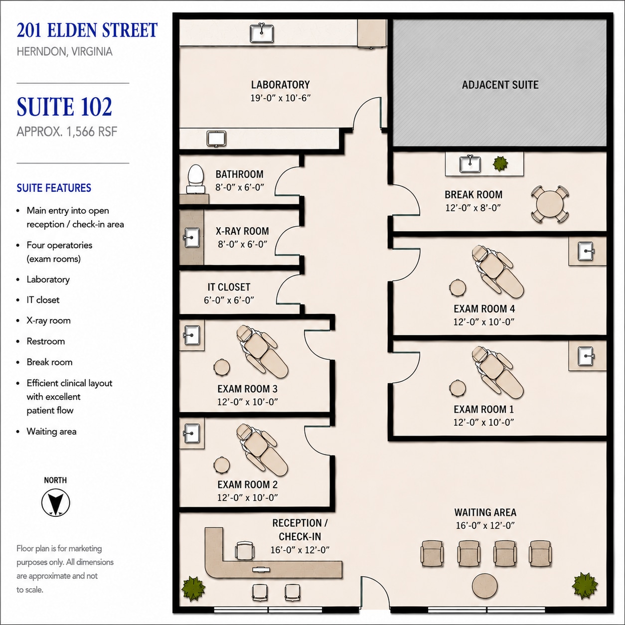 201-203 Elden St, Herndon, VA à louer Plan d’étage- Image 1 de 2