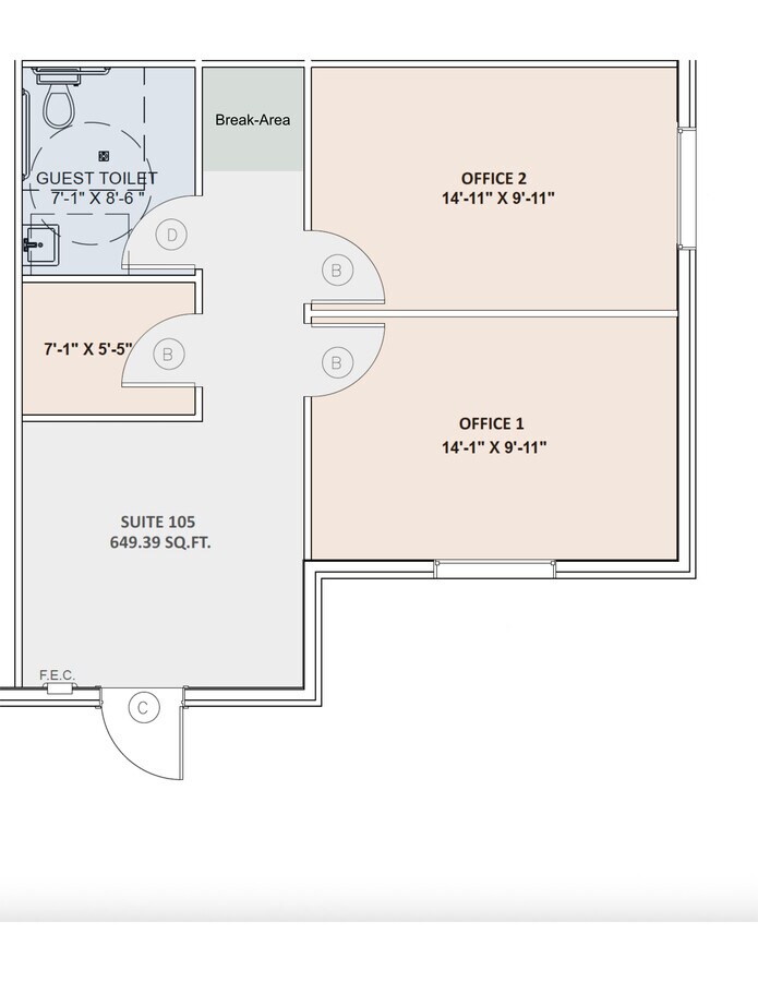 8525 N Sam Houston Pkwy E, Humble, TX 77396 - Unité 105 -  - Plan d’étage - Image 1 of 10