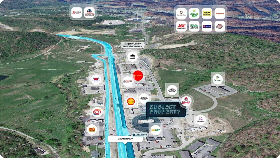 303 E Mountain Pky, Salyersville, KY for sale - Aerial - Image 2 of 2