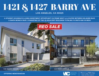 Plus de détails pour 1421 & 1427 BARRY AVE – Multi-résidentiel à vendre, Los Angeles, CA
